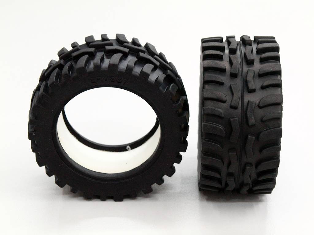 Traxxas 1/16 Mini E-Revo, Mini Summit Front/Rear Rubber Radial Tire With Insert (40G) (Offroad Dirt Hawg Pattern) - 1Pr GPM Optional