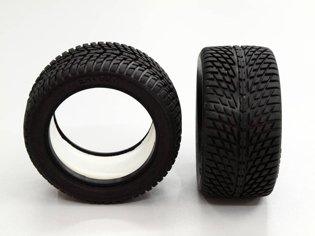 Traxxas 1/16 Mini E-Revo, Mini Summit Front/Rear Rubber Radial Tire With Insert (40G) (Onroad Arrow Pattern) - 1Pr GPM Optional
