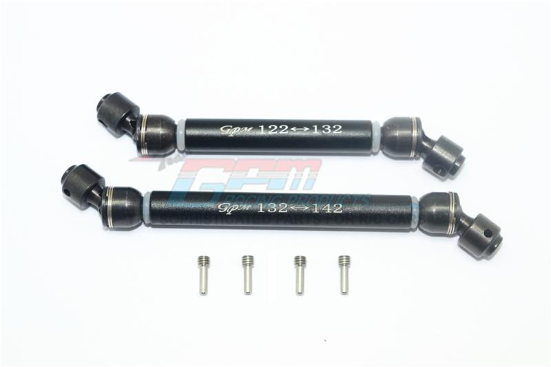 Element Enduro Sendero Trail Truck Upgrade Parts Steel + Aluminium Front CVD Drive Shaft - 1Pr Set Black