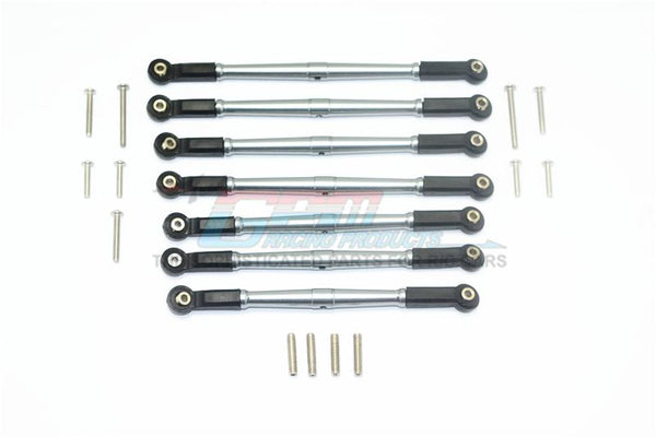 Element Enduro Sendero Trail Truck Upgrade Parts Aluminum Adjustable Upper & Lower Suspension Links - 7Pc Set Gray Silver