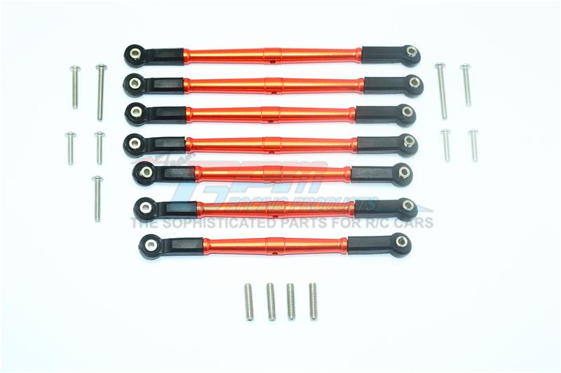 Element Enduro Sendero Trail Truck Upgrade Parts Aluminum Adjustable Upper & Lower Suspension Links - 7Pc Set Orange