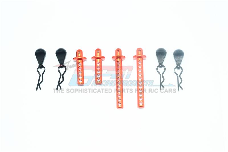 Element Enduro Sendero Trail Truck Upgrade Parts Aluminum Front + Rear Body Post - 8Pc Set Orange