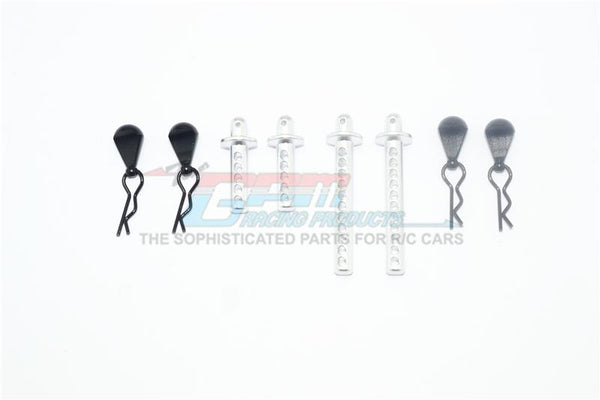Element Enduro Sendero Trail Truck Upgrade Parts Aluminum Front + Rear Body Post - 8Pc Set Silver