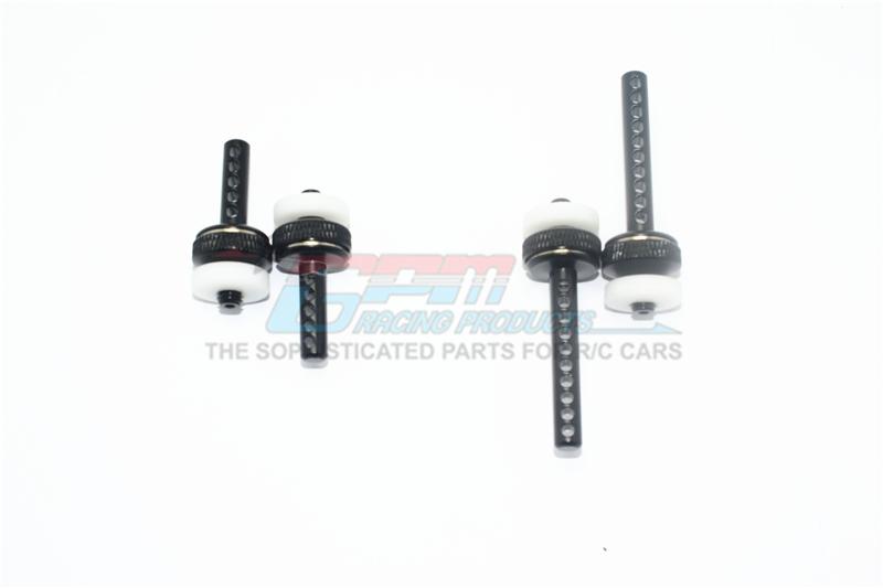 Element Enduro Sendero Trail Truck Aluminum Front + Rear Magnetic Body Posts - 4Pc Set Black