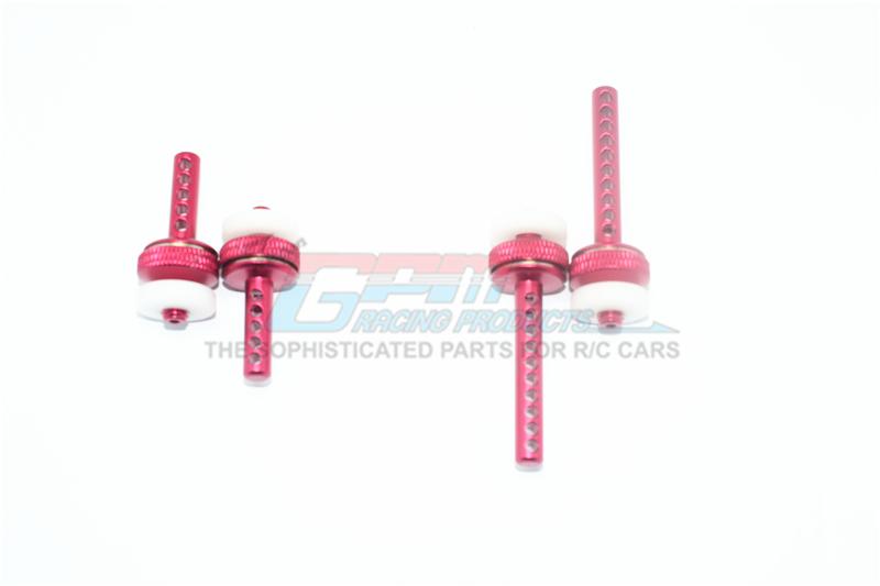 Element Enduro Sendero Trail Truck Aluminum Front + Rear Magnetic Body Posts - 4Pc Set Red