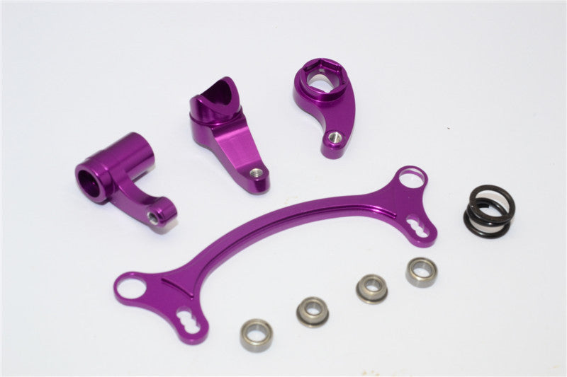 Axial EXO Aluminum Steering Assembly - 4Pcs Set Purple