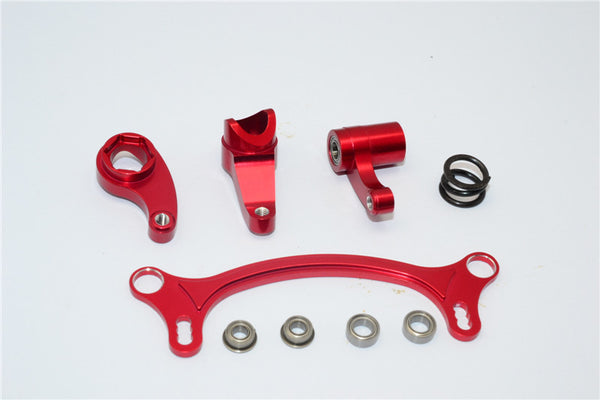 Axial EXO Aluminum Steering Assembly - 4Pcs Set Red