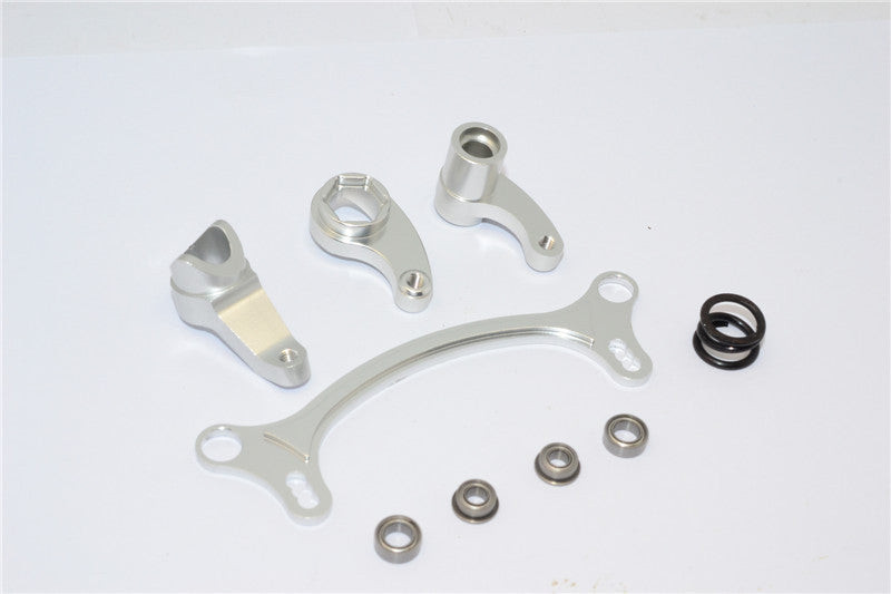 Axial EXO Aluminum Steering Assembly - 4Pcs Set Sandy Sliver