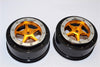 Axial EXO & SCX10 Nylon Rear Rims Frame With Aluminum 5 Star Beadlock Rims - 1Pr Set Gold