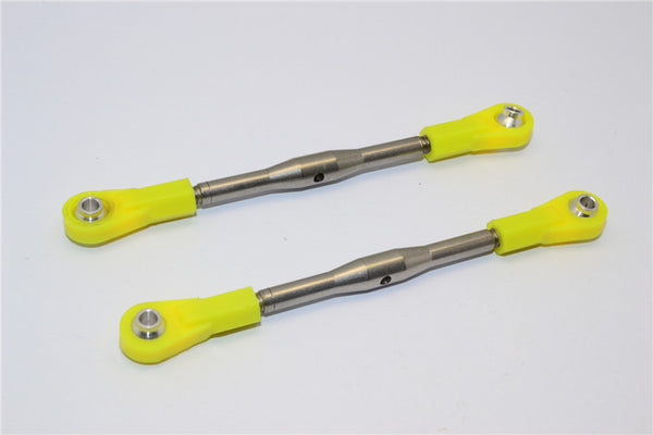 Axial EXO Steel Rear Adjustable Linkage With Plastic Ball Ends - 1Pr Set yellow