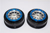 Axial EXO & SCX10 Nylon Front Rims Frame With Aluminum 10 Poles Beadlock Rims - 1Pr Set Silver