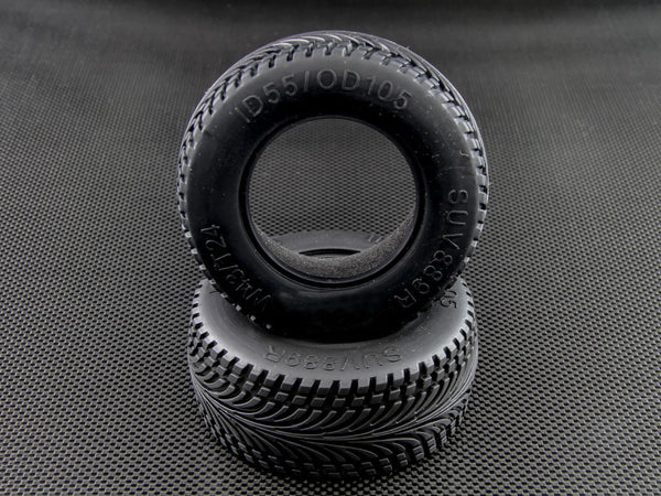 Axial EXO Rubber Rear Radial Tires (40G) With Tire Insert - 1Pr
