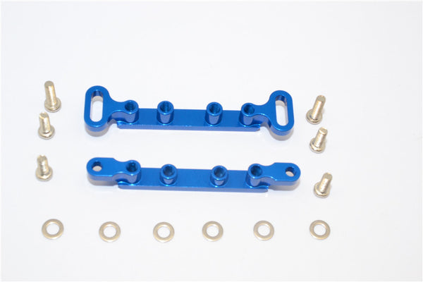 Tamiya Ford F350 High-Lift Aluminum Servo Strap Mount - 2Pcs Set Blue