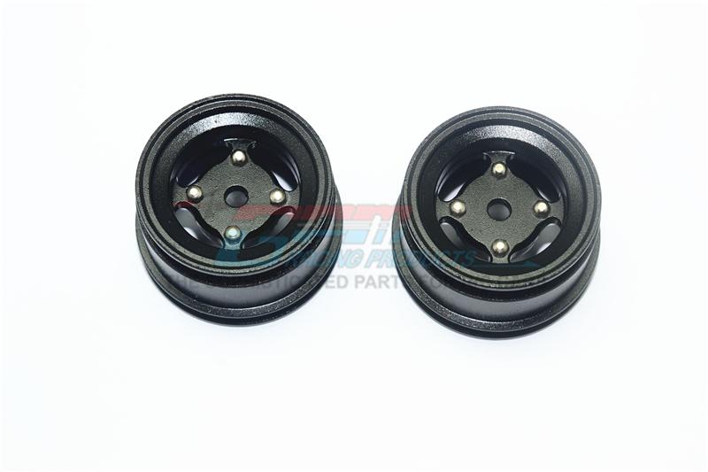 X-Rider 1/8 Flamingo RC Tricycle Upgrade Parts Aluminum 4 Lug Rear Rim - 2Pc Set Black