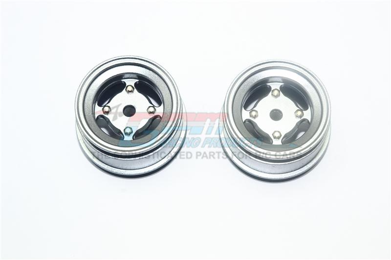 X-Rider 1/8 Flamingo RC Tricycle Upgrade Parts Aluminum 4 Lug Rear Rim - 2Pc Set Gray Silver