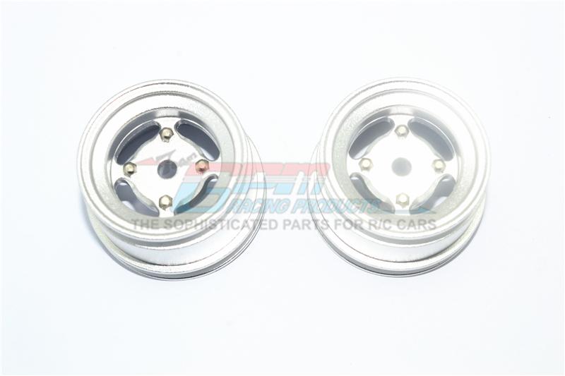 X-Rider 1/8 Flamingo RC Tricycle Upgrade Parts Aluminum 4 Lug Rear Rim - 2Pc Set Silver
