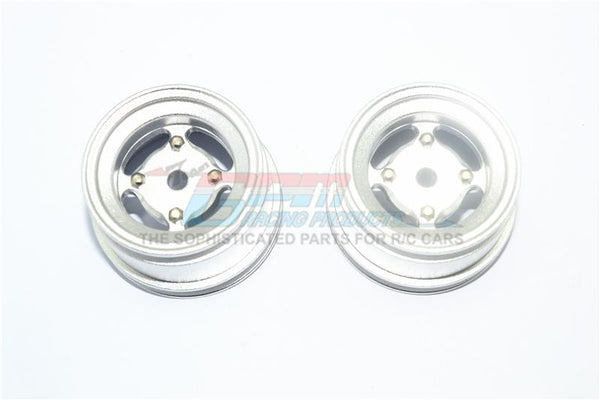 X-Rider 1/8 Flamingo RC Tricycle Upgrade Parts Aluminum 4 Lug Rear Rim - 2Pc Set Silver