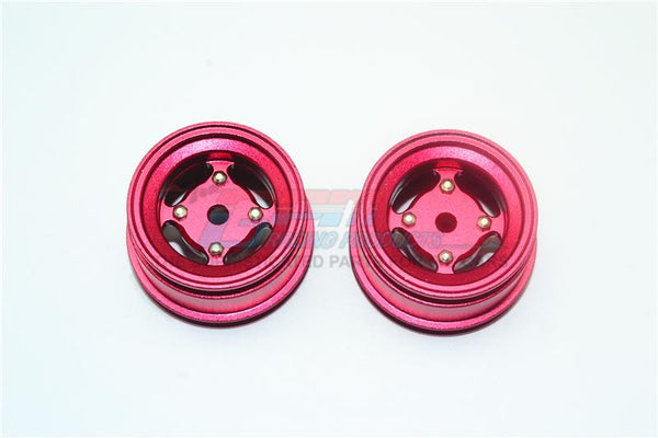 X-Rider 1/8 Flamingo RC Tricycle Aluminum +2mm 4 Lug Rear Rim - 2Pc Set Red