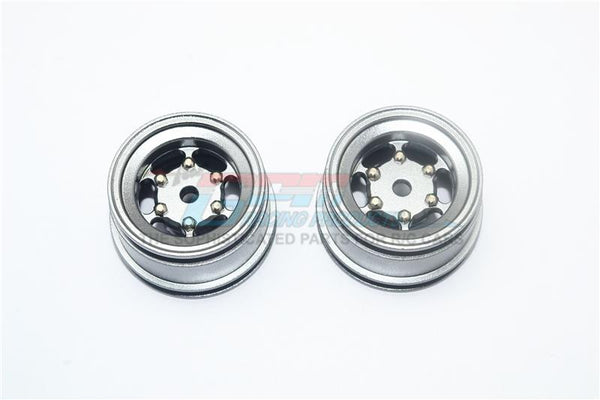 X-Rider 1/8 Flamingo RC Tricycle Upgrade Parts Aluminum 6 Lug Rear Rim - 2Pc Set Gray Silver