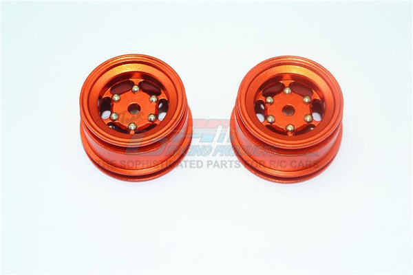 X-Rider 1/8 Flamingo RC Tricycle Aluminum +2mm 6 Lug Rear Rim - 2Pc Set Orange