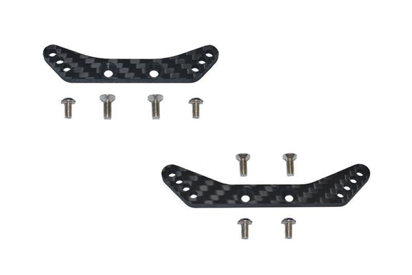 Carbon Fiber Front & Rear Shock Tower For Tamiya 1/10 4WD TA08 PRO 58693 - 10Pc Set Black