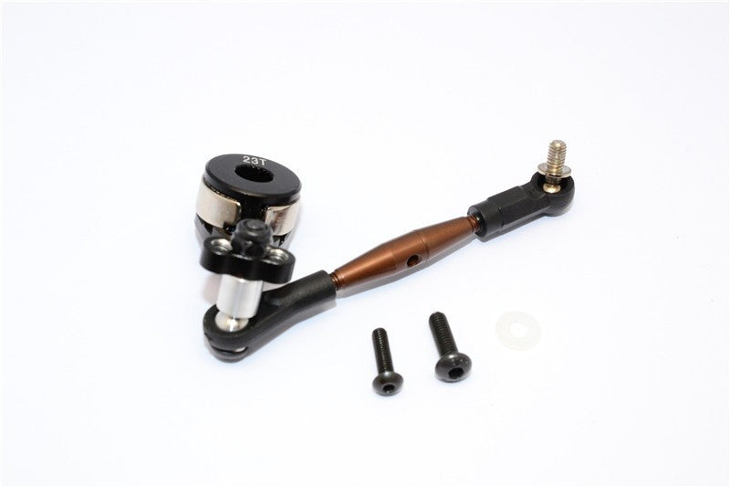 Tamiya GF01 Aluminum Hi-Torque Servo Saver 23T With Steel Tie Rod - 1 Set Black