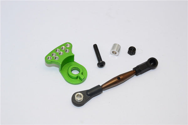 Tamiya GF01 Spring Steel Modified Anti-Thread Steering Tie Rod With Servo Horn - 2Pcs Set Green