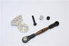 Tamiya GF01 Spring Steel Modified Anti-Thread Steering Tie Rod With Servo Horn - 2Pcs Set Silver