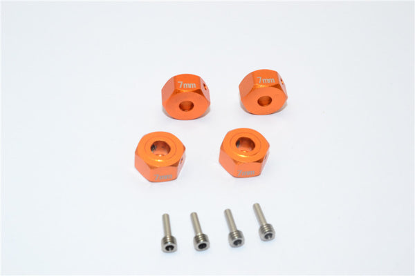 Gmade Crawler R1 Rock Buggy & GS01 Sawback Aluminum Hex Adapter (12mmx7mm) - 4Pcs Set Orange