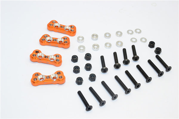 Gmade Crawler R1 Rock Buggy Aluminum Front & Rear Adjustable Damper Mount - 4Pcs Set Orange