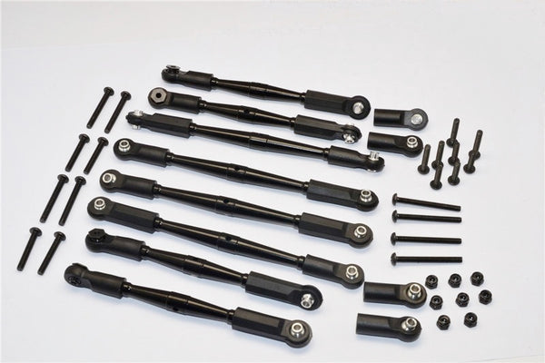 Gmade Crawler R1 Rock Buggy Aluminum 5mm Anti-Thread Tie Rod (For Setting 300mm-323mm Wheelbase) - 8Pcs Set Black