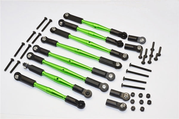 Gmade Crawler R1 Rock Buggy Aluminum 5mm Anti-Thread Tie Rod (For Setting 300mm-323mm Wheelbase) - 8Pcs Set Green