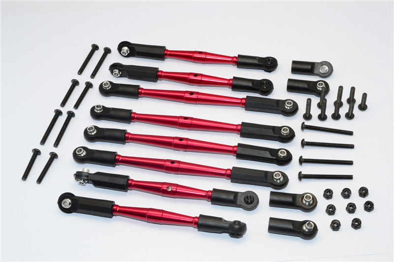 Gmade Crawler R1 Rock Buggy Aluminum 5mm Anti-Thread Tie Rod (For Setting 300mm-323mm Wheelbase) - 8Pcs Set Red
