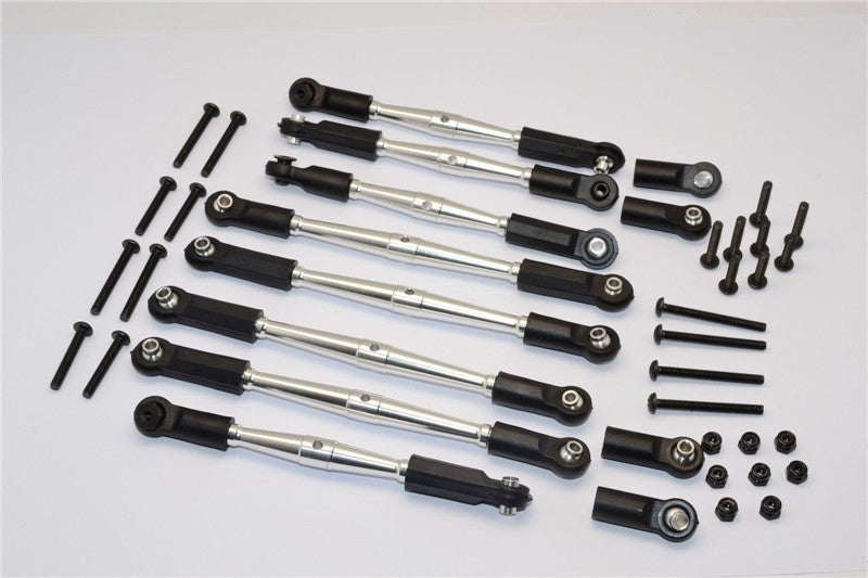 Gmade Crawler R1 Rock Buggy Aluminum 5mm Anti-Thread Tie Rod (For Setting 300mm-323mm Wheelbase) - 8Pcs Set Silver