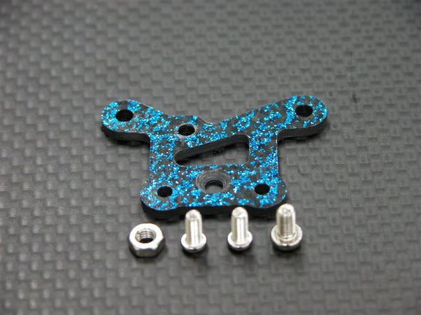 Kyosho Mini Inferno Graphite Linkage Plate Of Front Gear Box & Steering Plate With Screws & 3Mm Lock Nut - 1Pc Set Blue Graphite