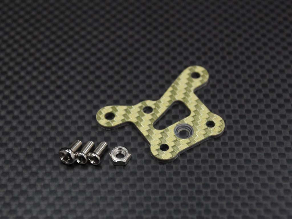 Kyosho Mini Inferno Graphite Linkage Plate Of Front Gear Box & Steering Plate With Screws & 3Mm Lock Nut - 1Pc Set Gold