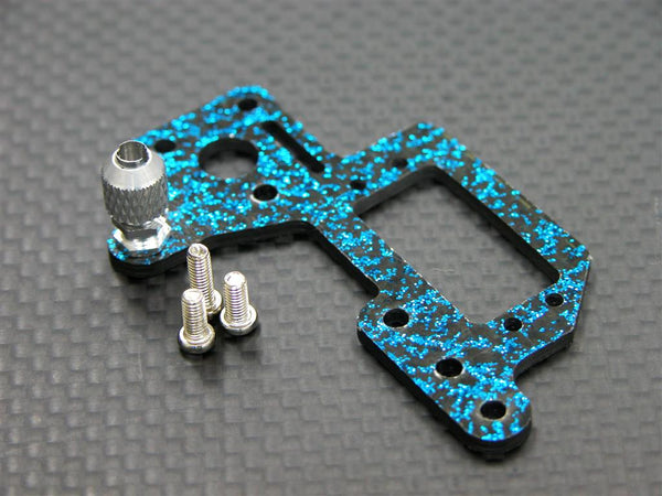 Kyosho Mini Inferno Graphite Servo Mount Cover With Screws - 1Pc Set Blue Graphite