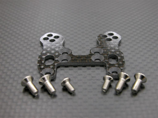 Kyosho Mini Inferno Graphite Front Damper Plate With Screws - 1Pc Set Black