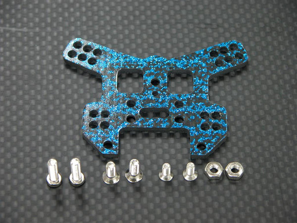 Kyosho Mini Inferno Graphite Rear Damper Plate With Screws - 1Pc Set Blue Graphite