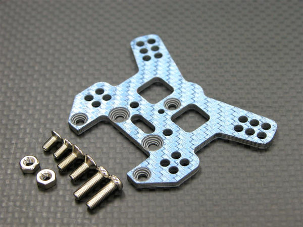 Kyosho Mini Inferno Graphite Rear Damper Tower With Screws (Multiple Colors) - 1Pc Set Blue