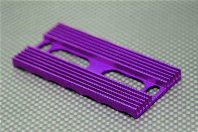 4-Cell Aluminum Battery Stopper Plate Heat Sink - 1Pc Purple