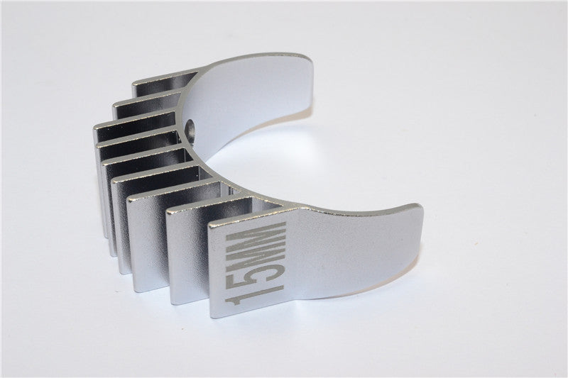 Aluminum Motor Heat Sink Mount 15mm For 1/10 05, 540, 360 Motor - 1Pc Gray Silver