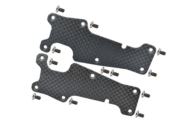 Carbon Fiber Dust-Proof Front Suspension Arm Protection Plate Cover For Traxxas 1/8 4WD Sledge Monster Truck 95076-4 - 14Pc Set Black