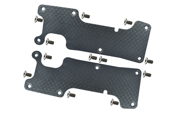 Carbon Fiber Dust-Proof Rear Suspension Arm Protection Plate Cover For Traxxas 1/8 4WD Sledge Monster Truck 95076-4 - 14Pc Set Black