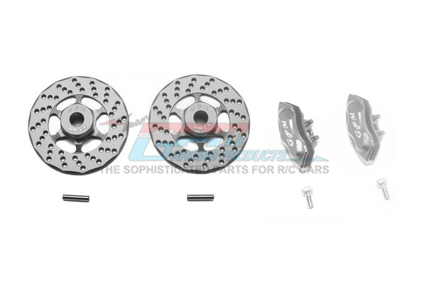 Traxxas Ford GT 4-Tec 2.0 (83056-4) Aluminum Front Or Rear Brake Disk + Brake Caliper - 4Pc Set Gray Silver