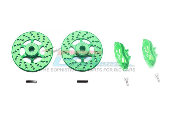 Traxxas Ford GT 4-Tec 2.0 (83056-4) Aluminum Front Or Rear Brake Disk + Brake Caliper - 4Pc Set Green