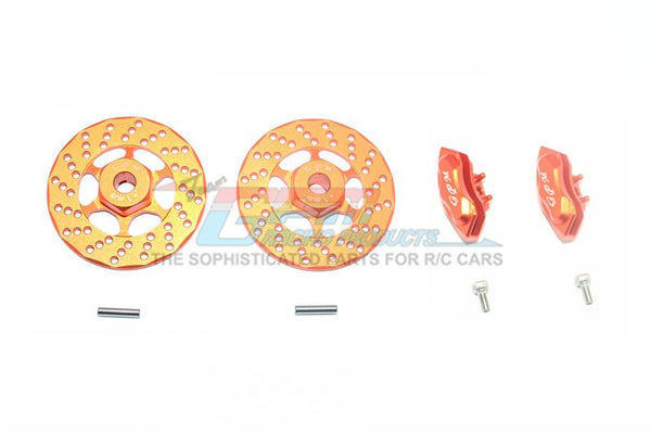 Traxxas Ford GT 4-Tec 2.0 (83056-4) Aluminum Front Or Rear Brake Disk + Brake Caliper - 4Pc Set Orange