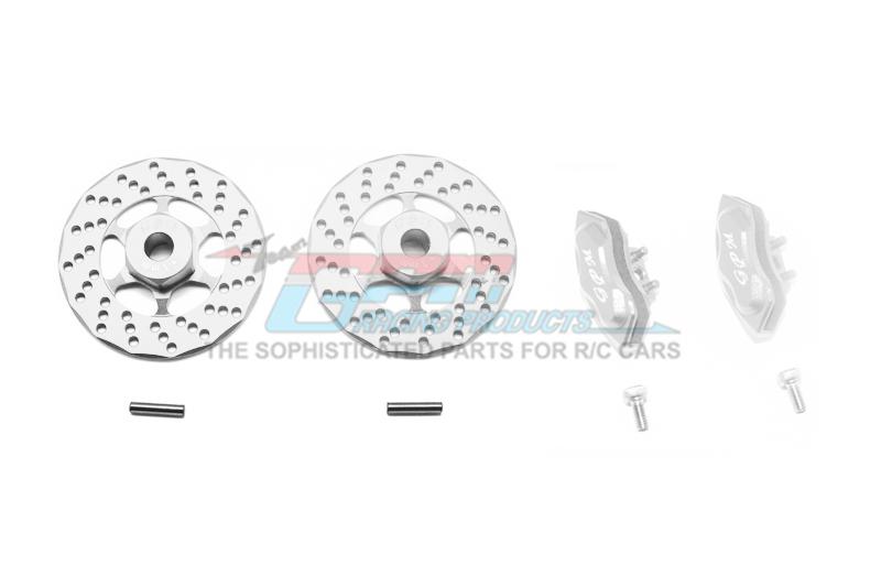 Traxxas Ford GT 4-Tec 2.0 (83056-4) Aluminum Front Or Rear Brake Disk + Brake Caliper - 4Pc Set Silver