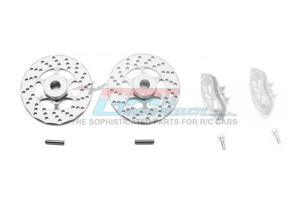 Traxxas Ford GT 4-Tec 2.0 (83056-4) Aluminum Front Or Rear Brake Disk + Brake Caliper - 4Pc Set Silver