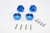 Traxxas Ford GT 4-Tec 2.0 (83056-4) Aluminum Hex Adapters 7mm Thick - 4Pc Set Blue